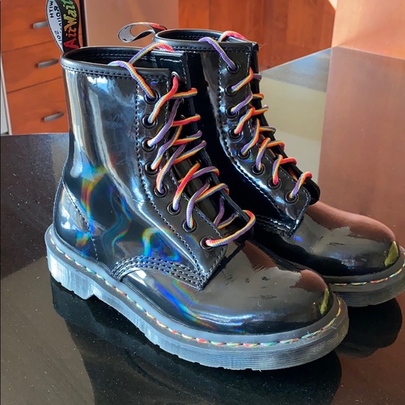 Rainbow Patent Dr Marten Boots | Poshmark